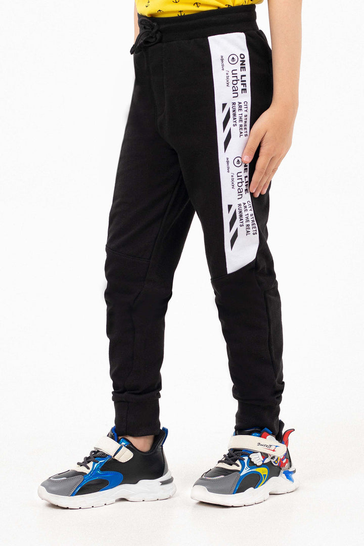 Graphic track Pants Black