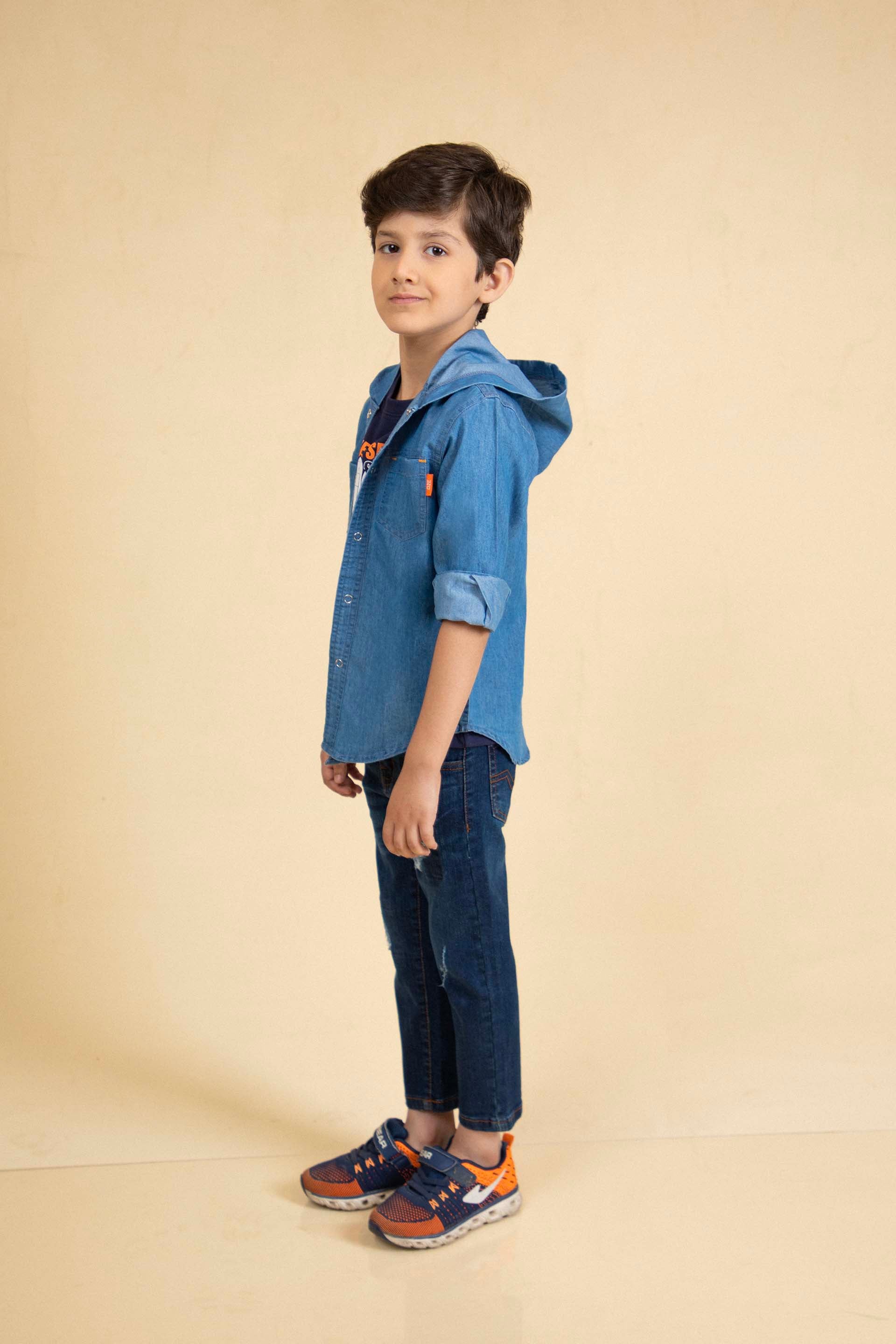 Hooded Shirt Blue