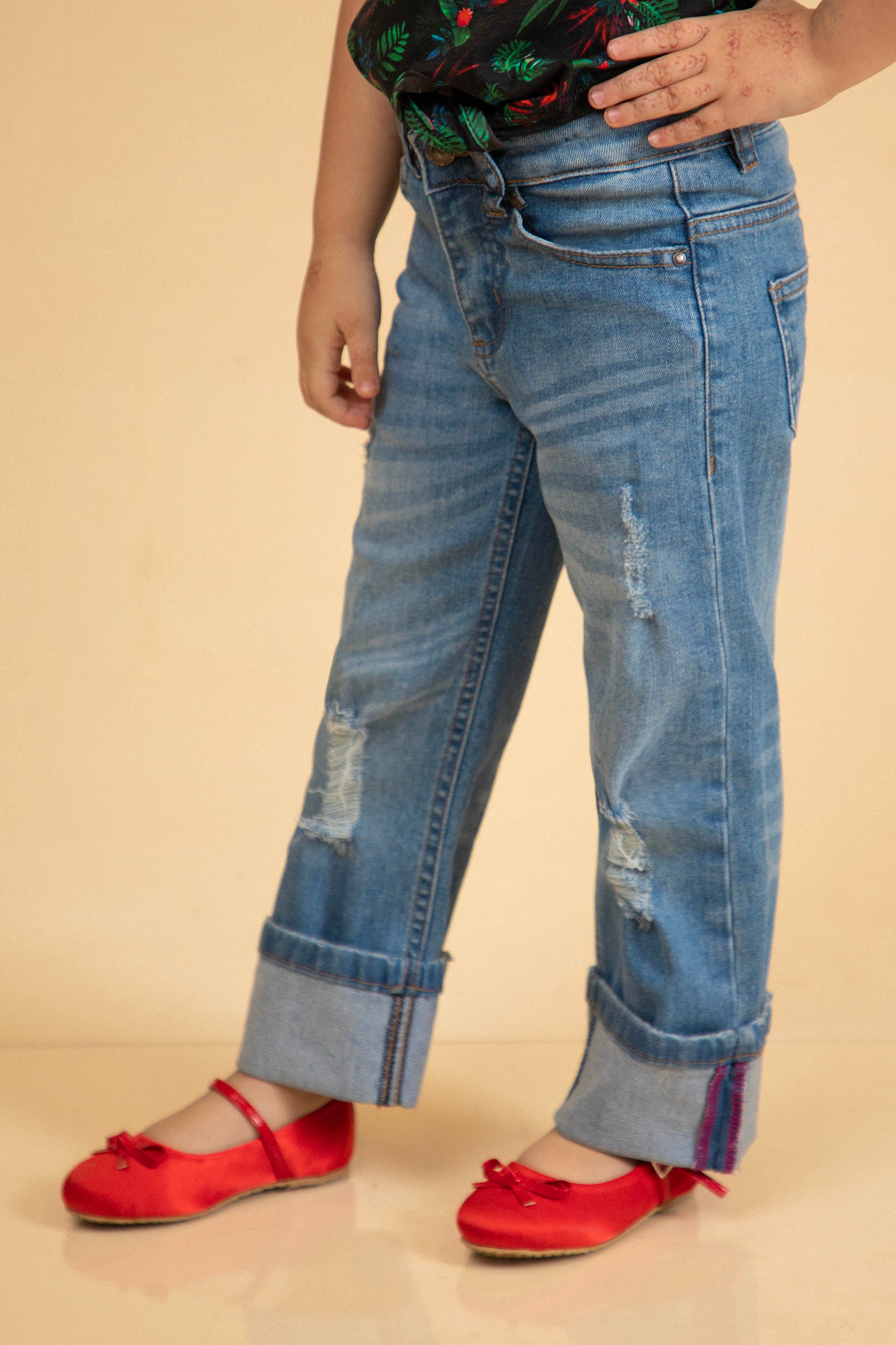 Turned Up Jeans Blue