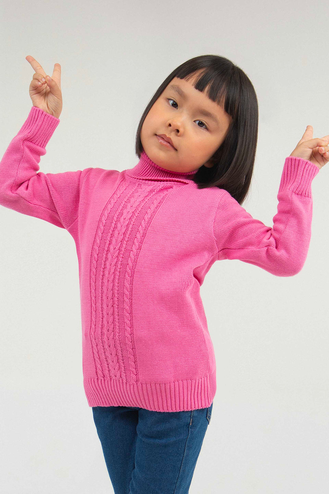 High Neck Sweater Pink