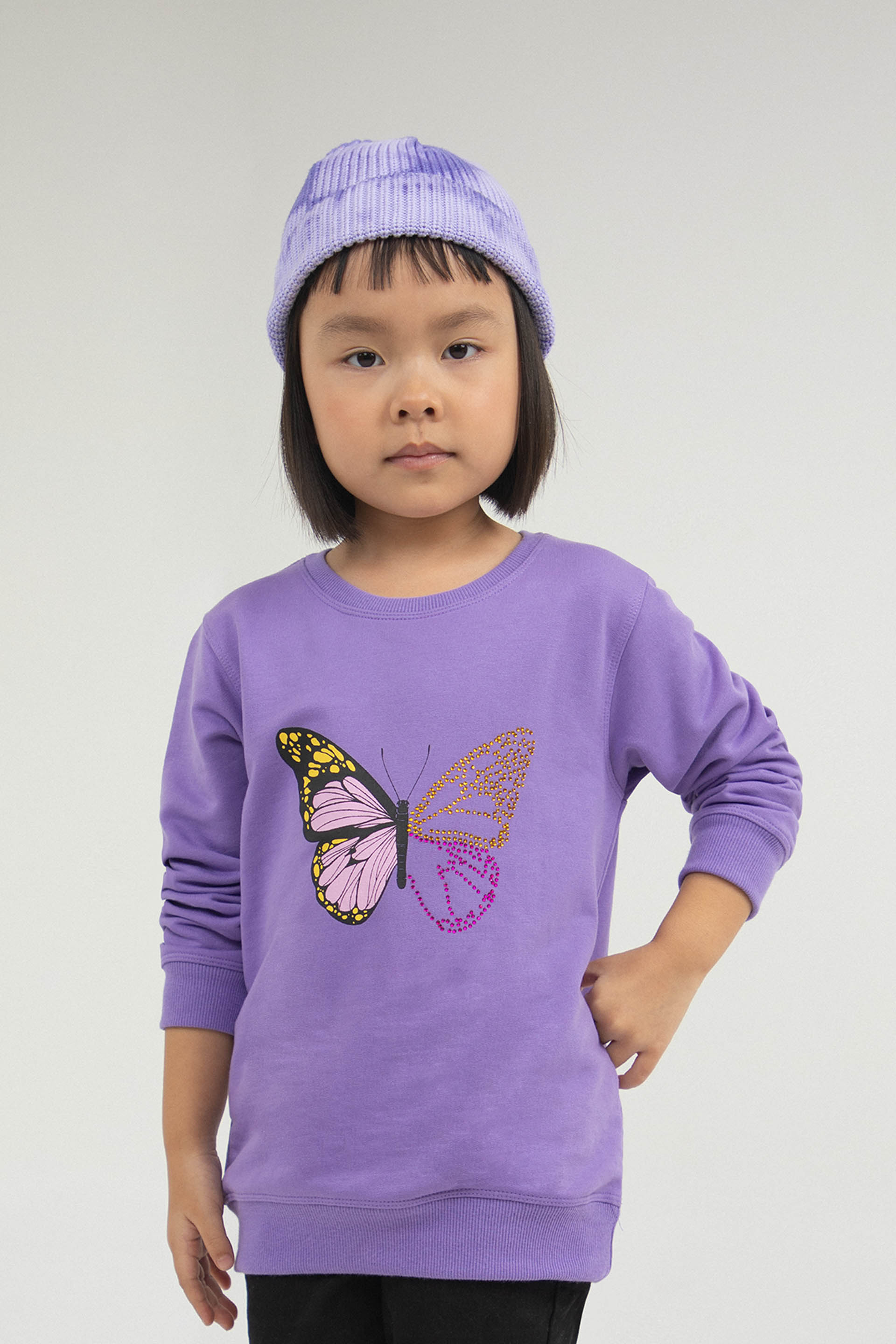 Butterfly Sweatshirt Purple