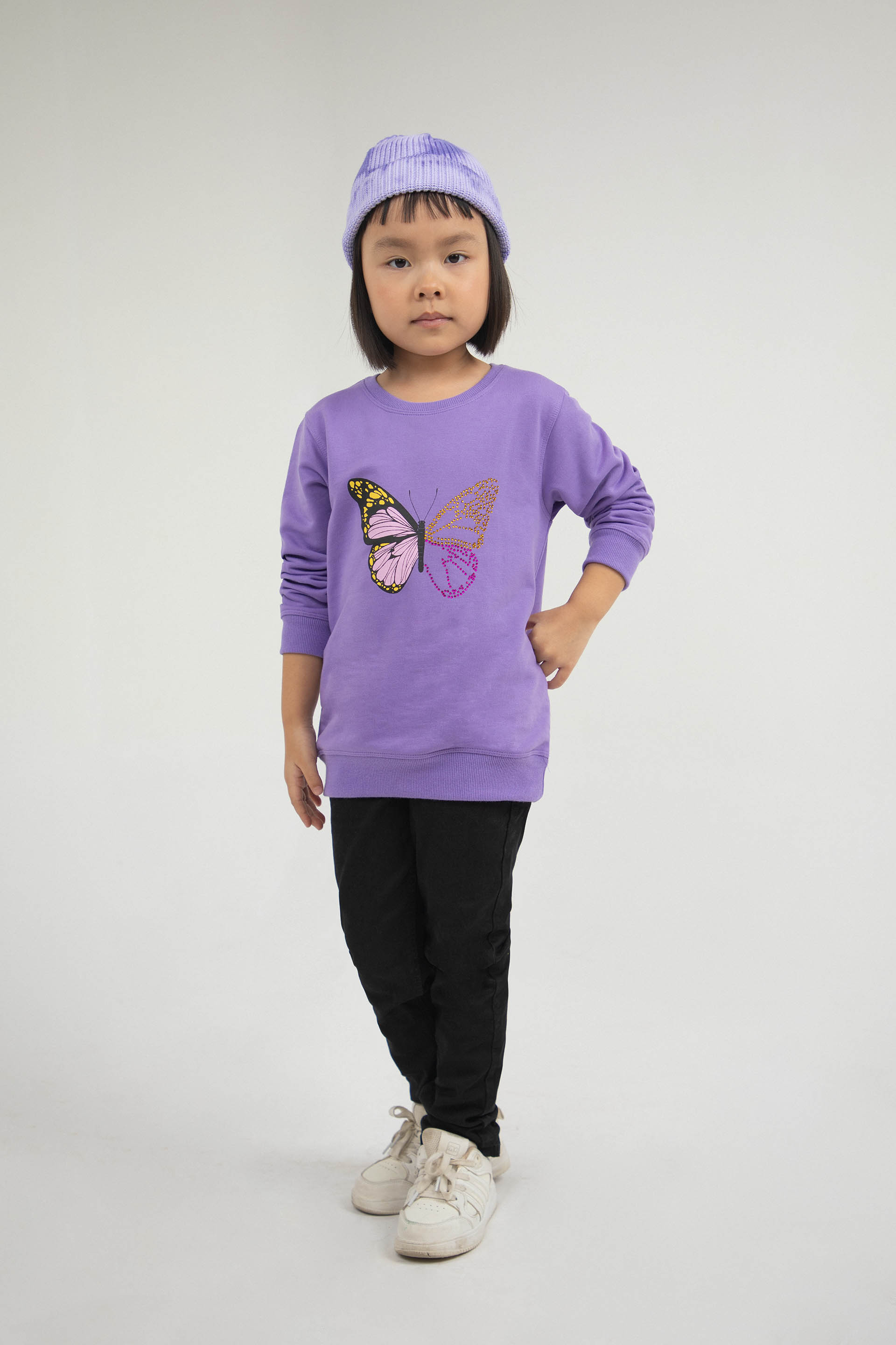Butterfly Sweatshirt Purple