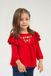 Ruffled Top Red