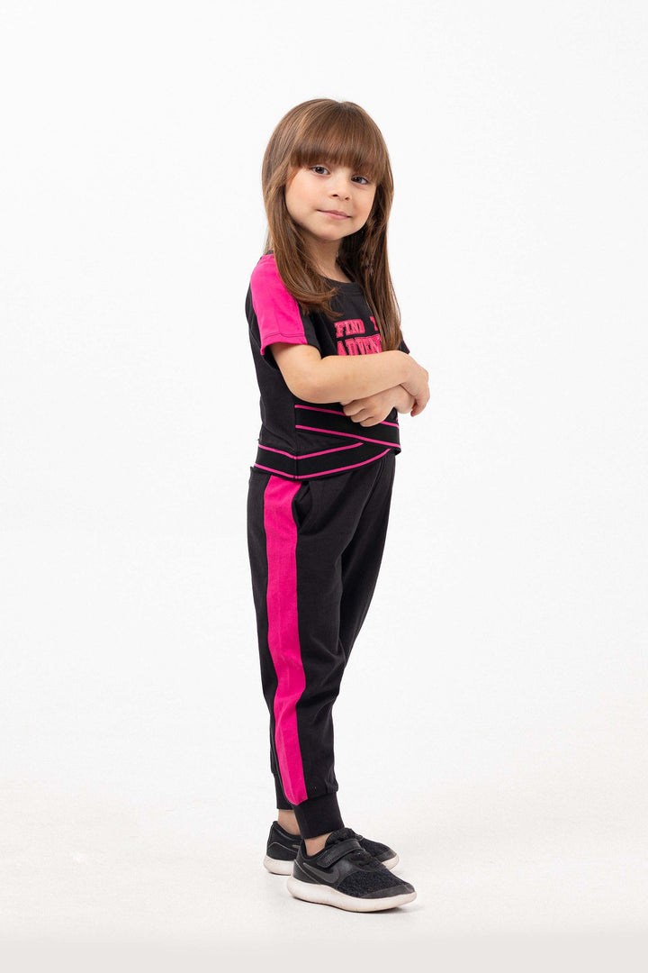 Contrasting Tee Pink