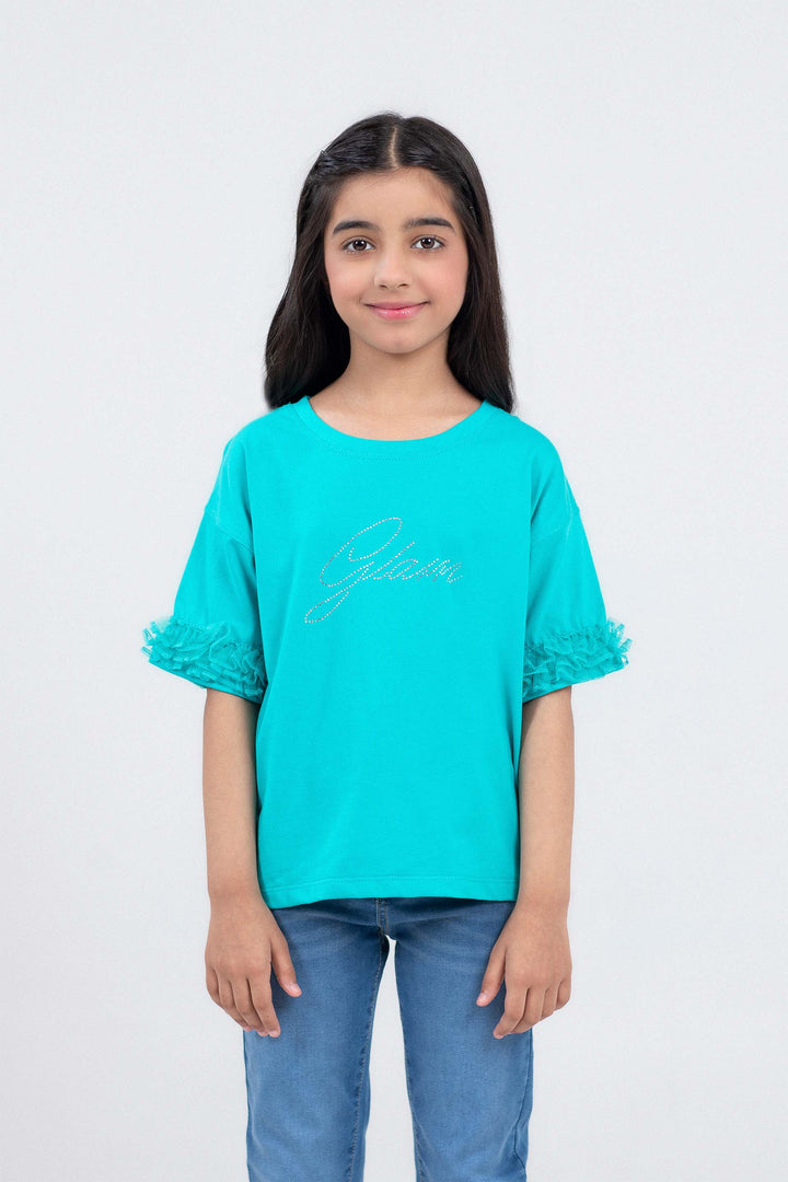 Ruffled Embellished Tee