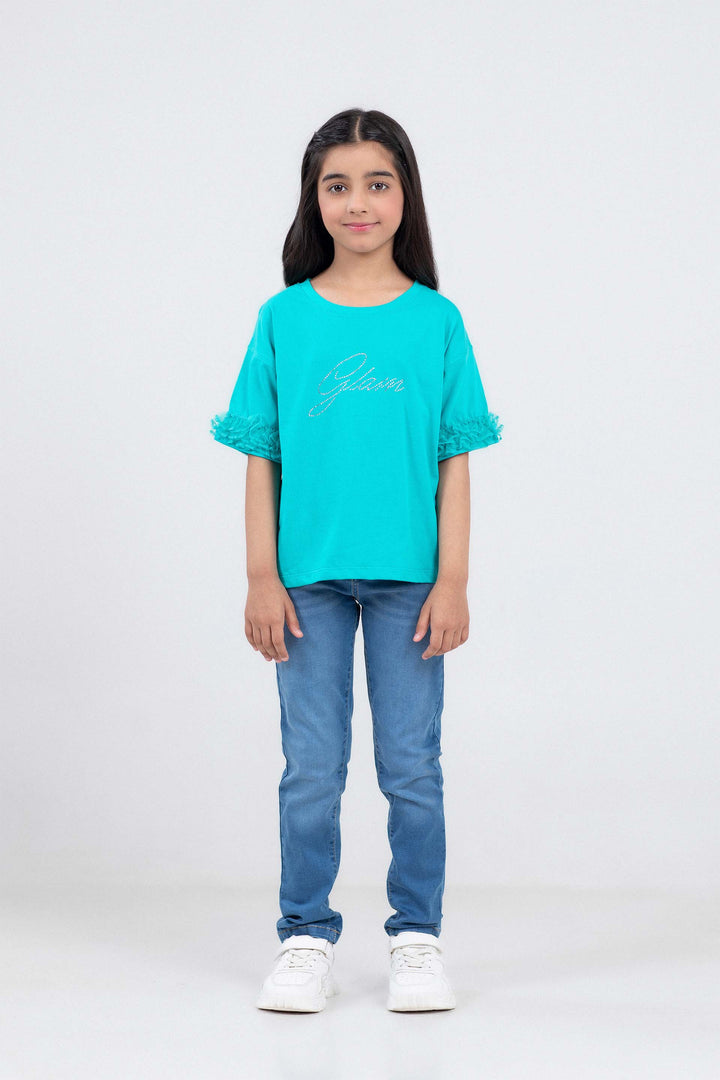 Ruffled Embellished Tee