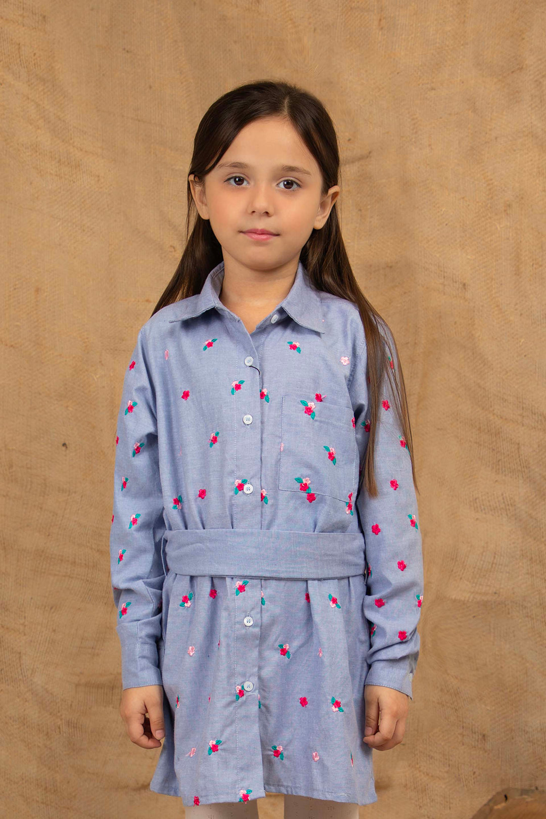 Embroidered Top Blue