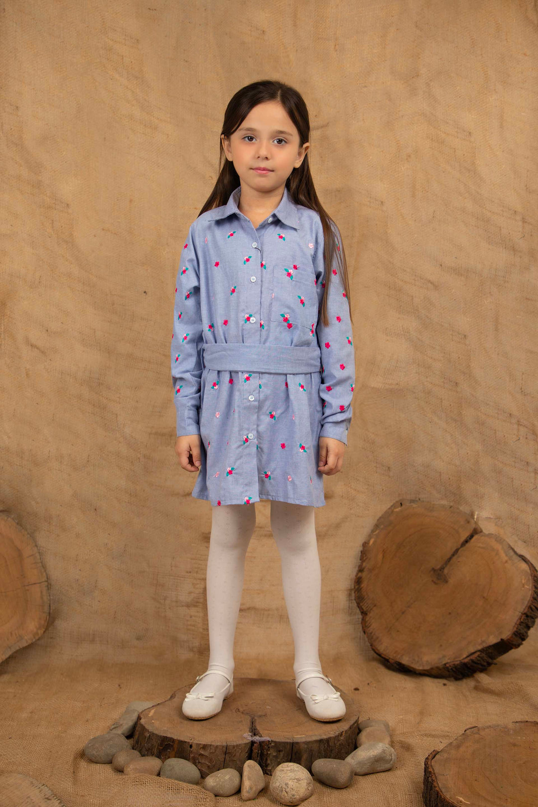 Embroidered Top Blue