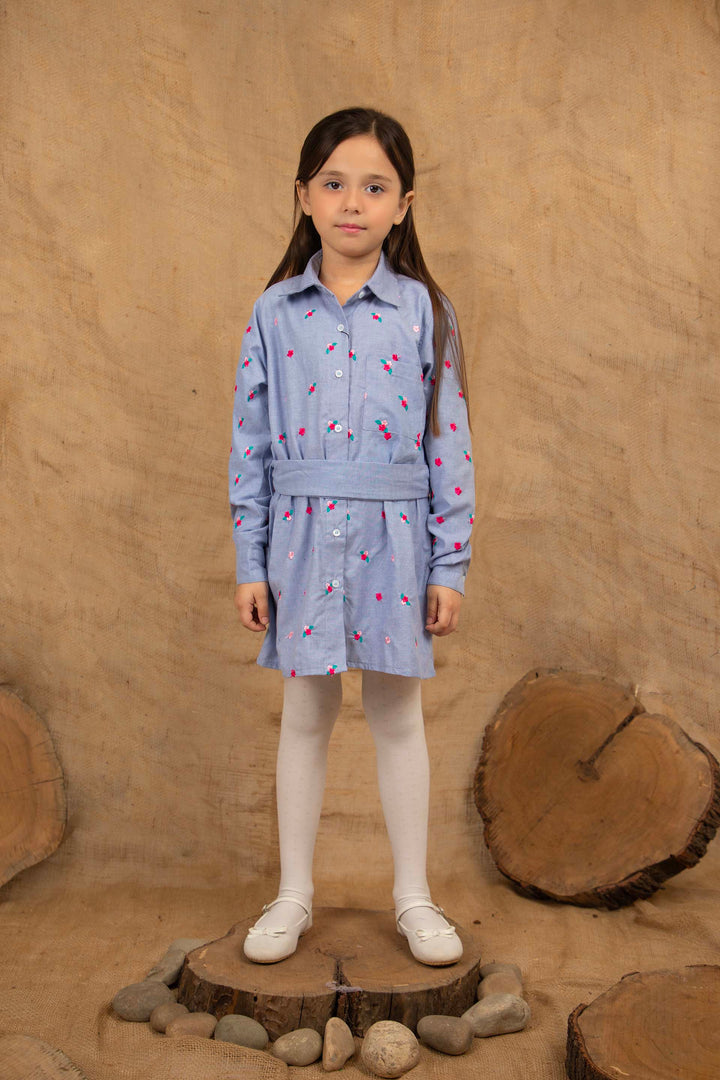 Embroidered Top Blue