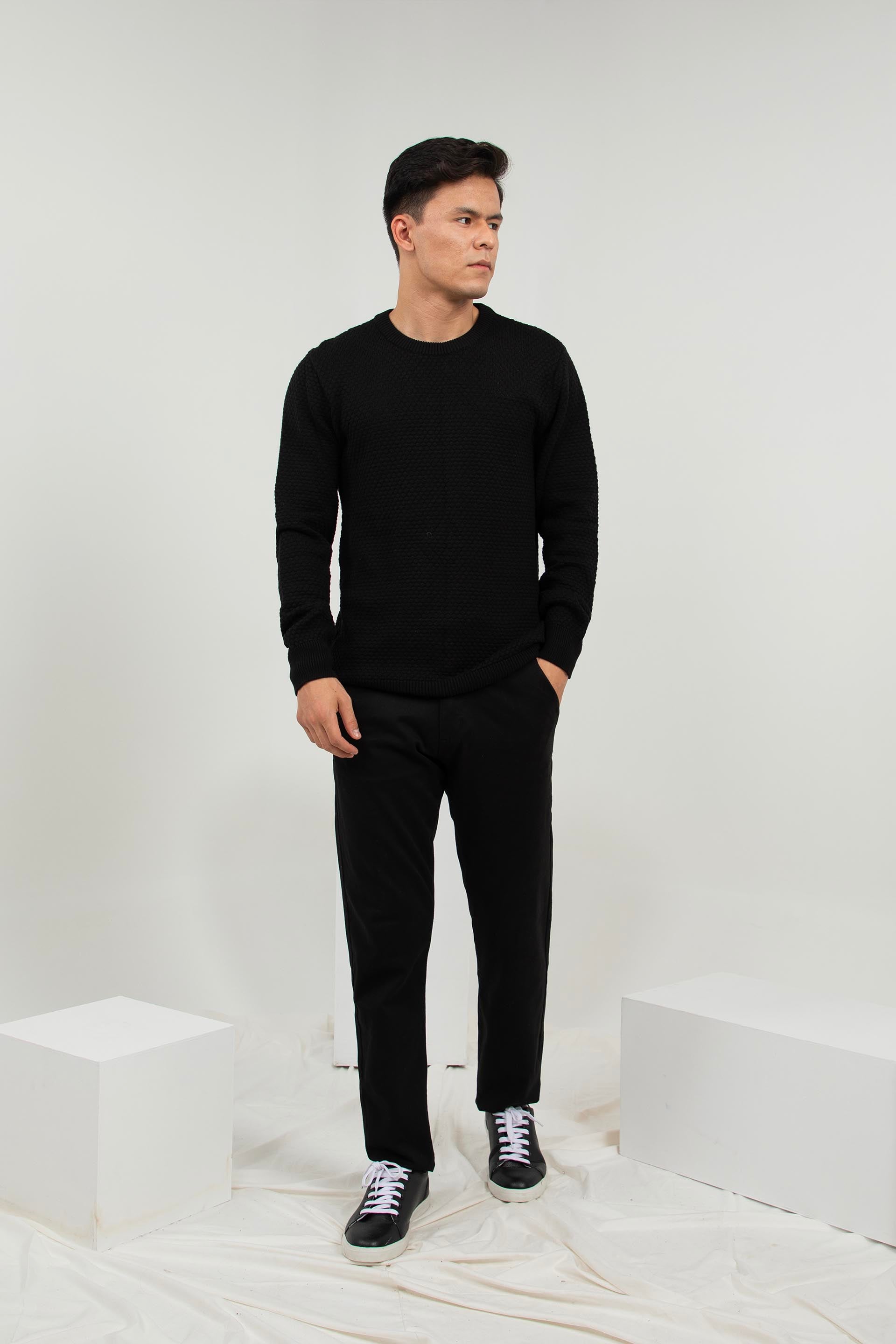 Textured Sweater Black