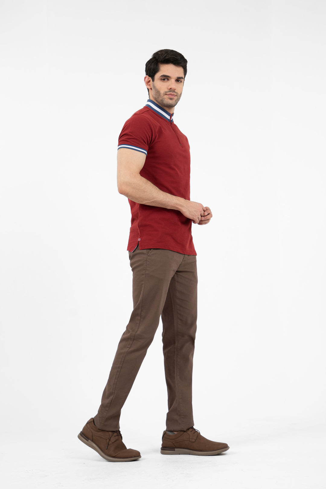 Highneck Polo Maroon