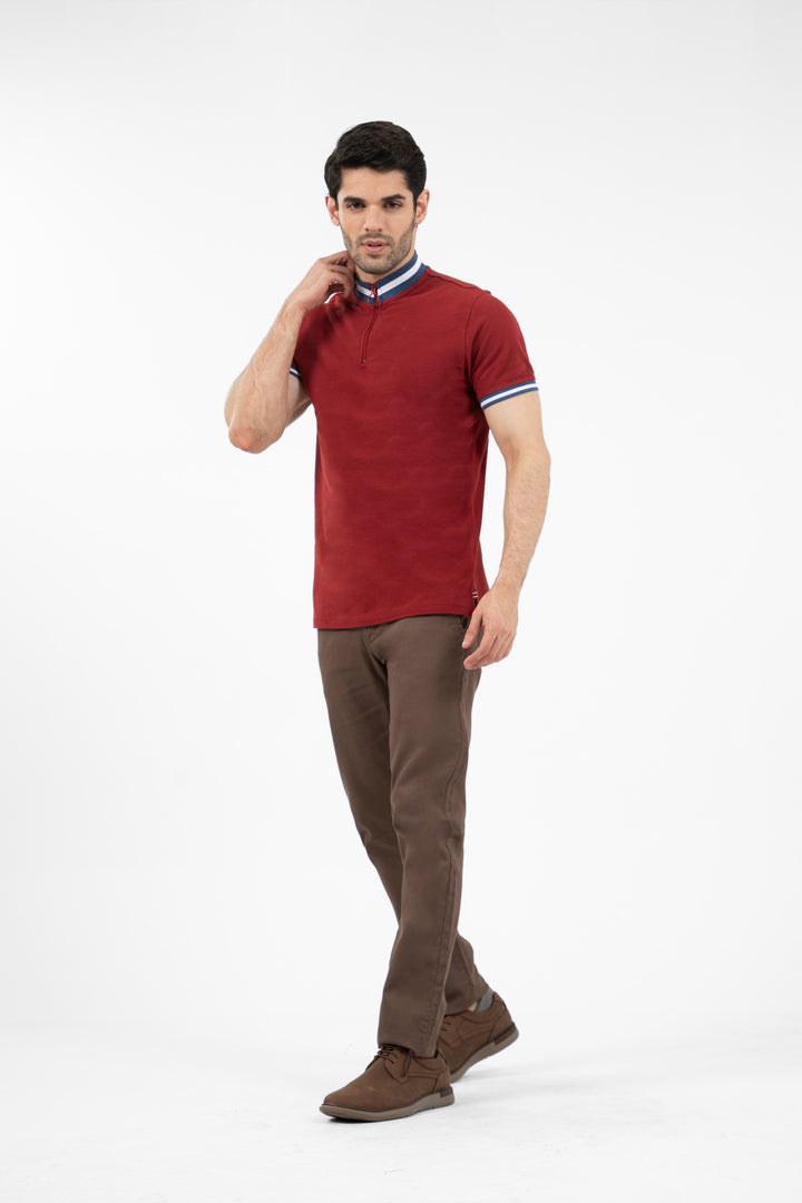 Highneck Polo Maroon
