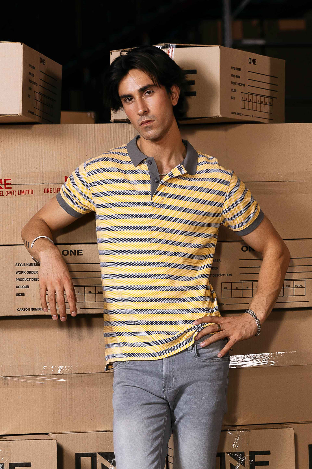 Printed Stripe Polo