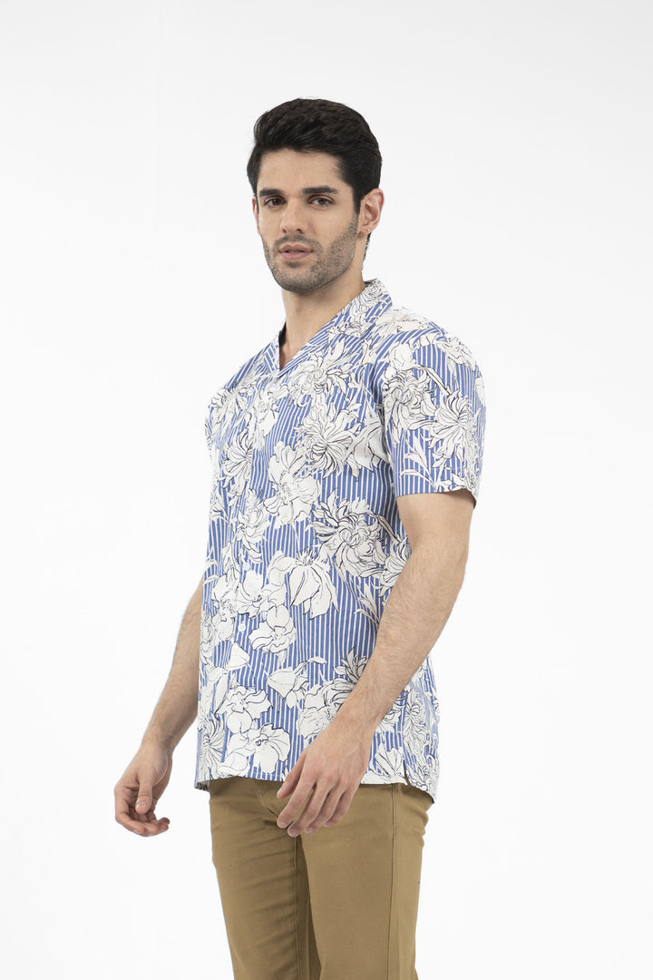 Floral Shirt Blue/White