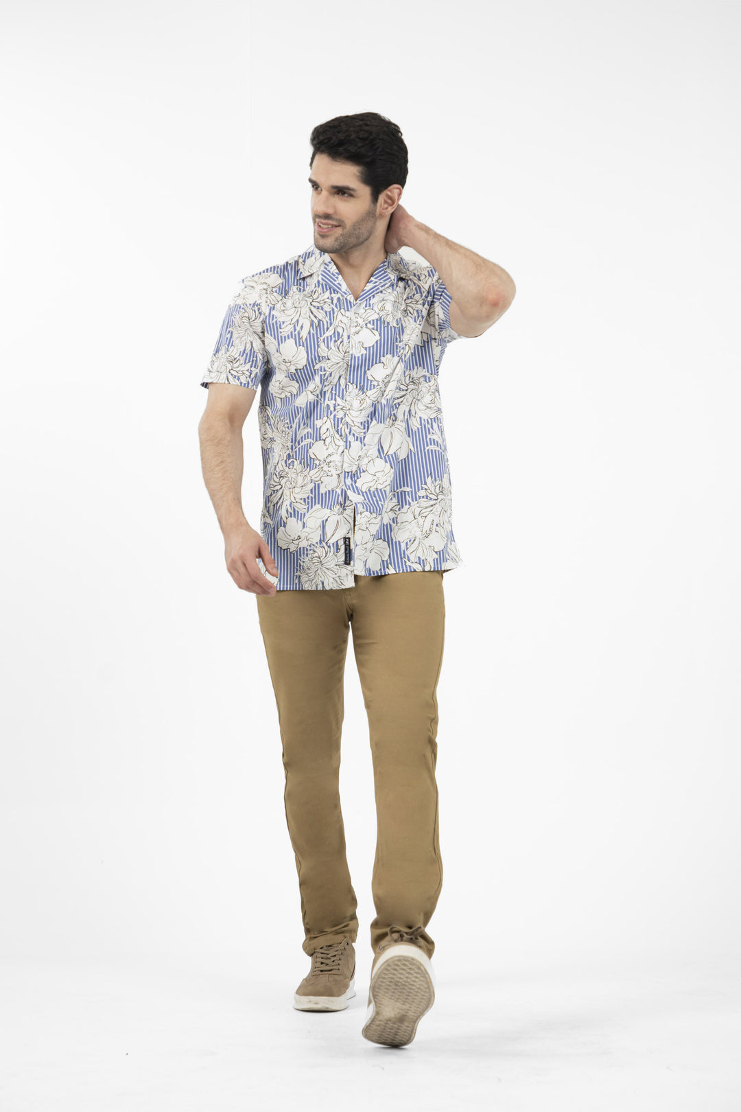 Floral Shirt Blue/White
