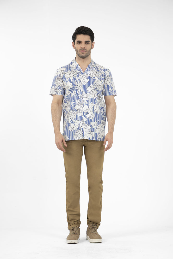 Floral Shirt Blue/White