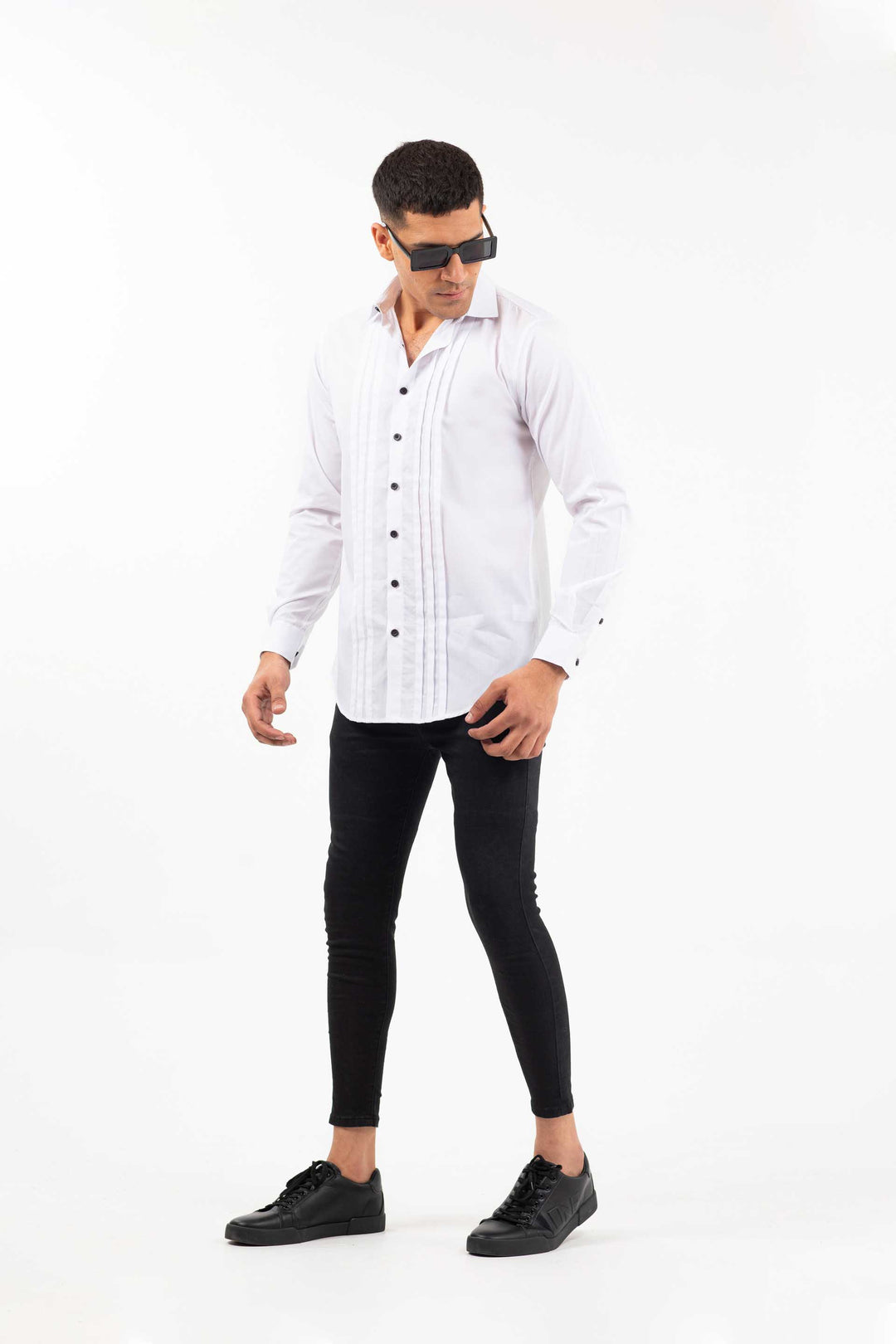 Pleated Shirt White