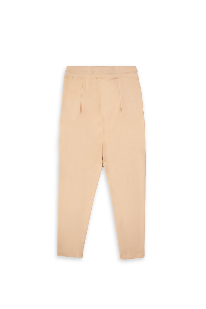 Pleated Track Pants Beige