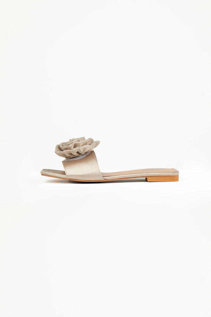 Floral Flats Beige