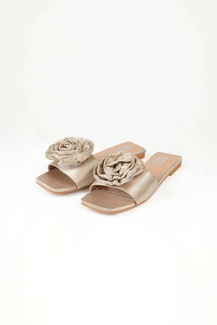 Floral Flats Beige