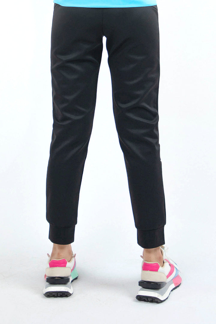 Ribbed Hem Pants Black