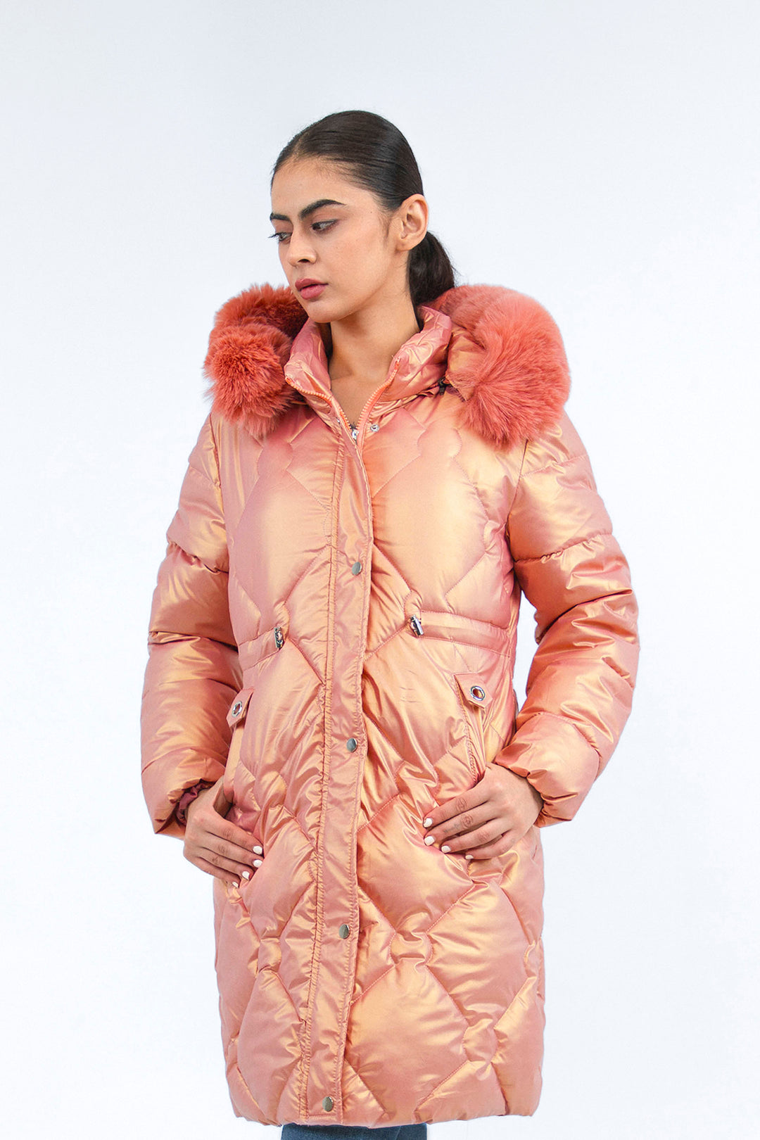 Hooded Puffer Pink
