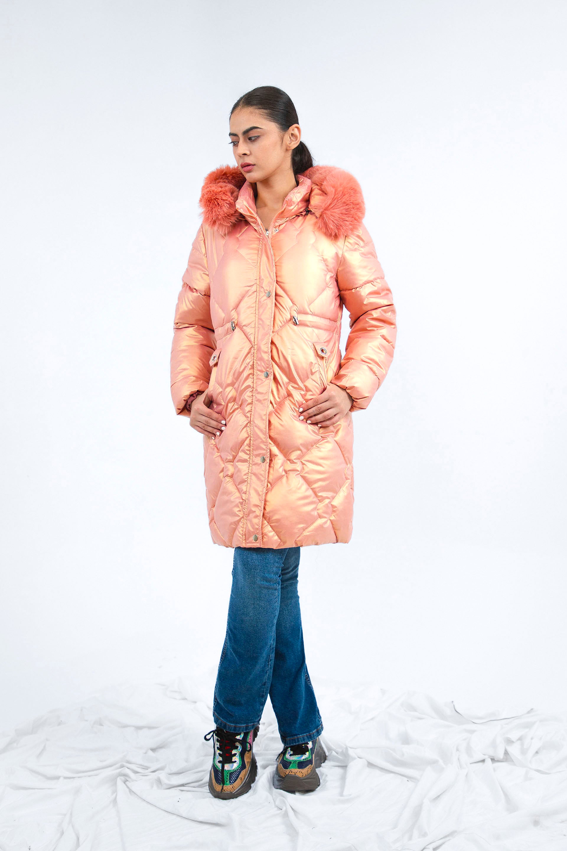 Hooded Puffer Pink