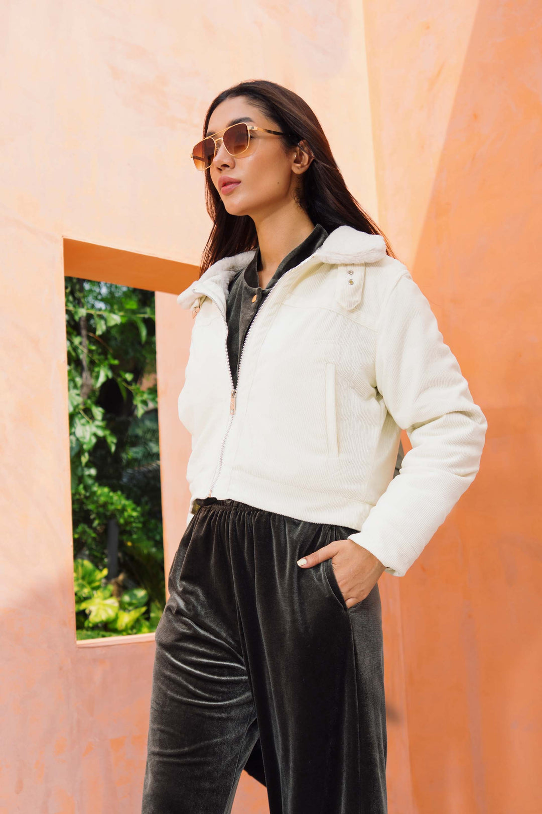 Cropped Corduroy Jacket