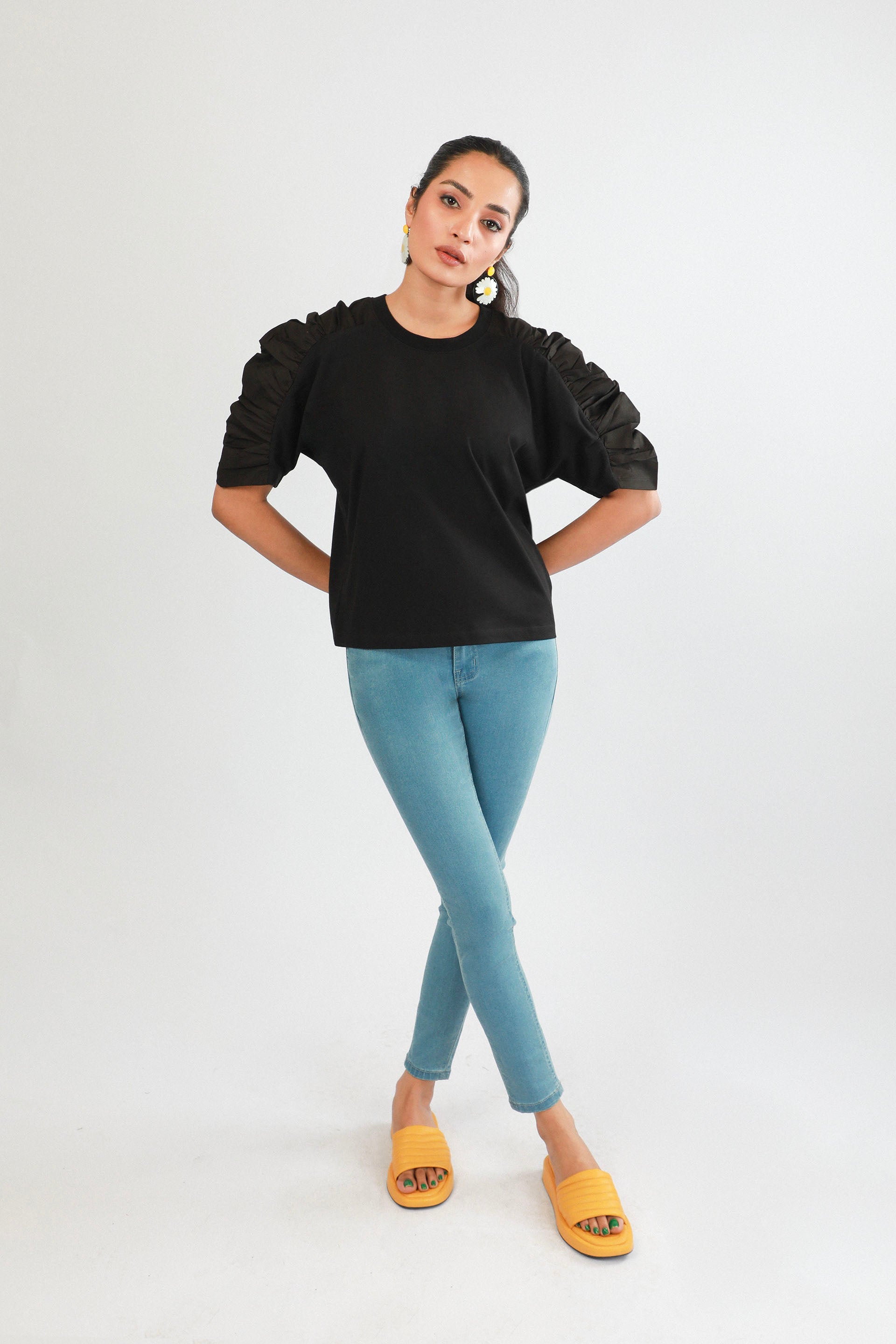 Contrasting Top Black