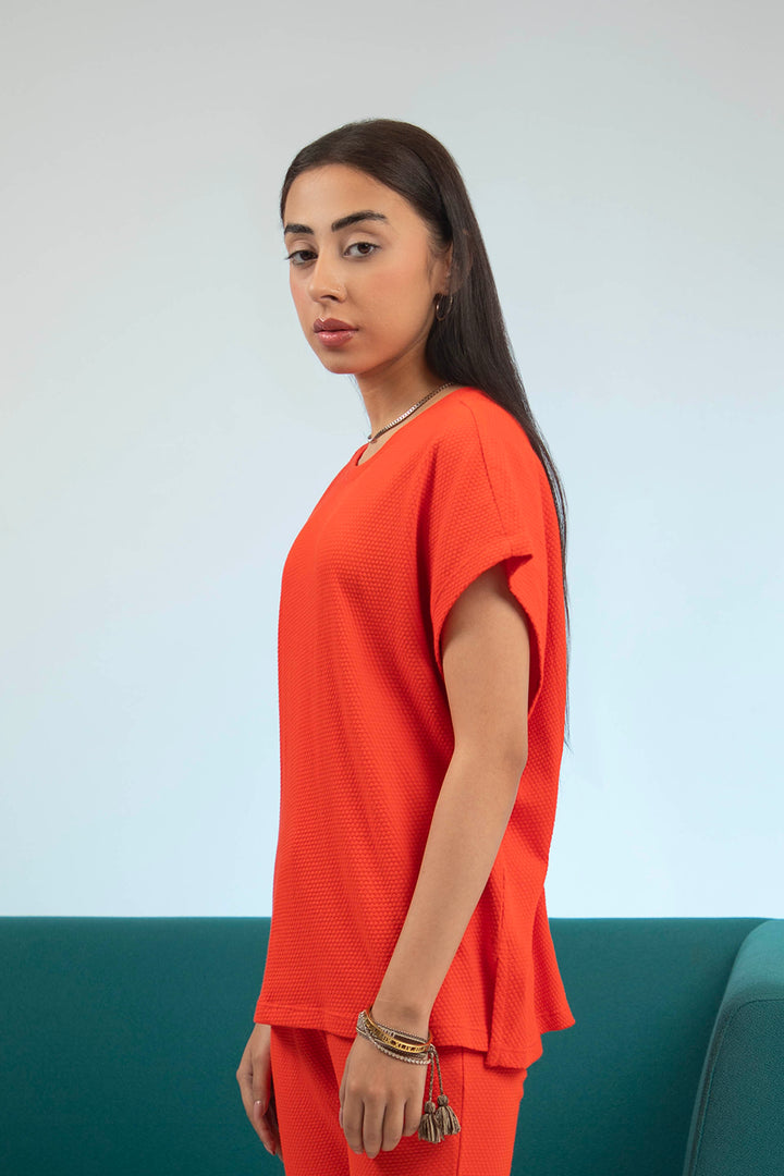 Textured Tee Red
