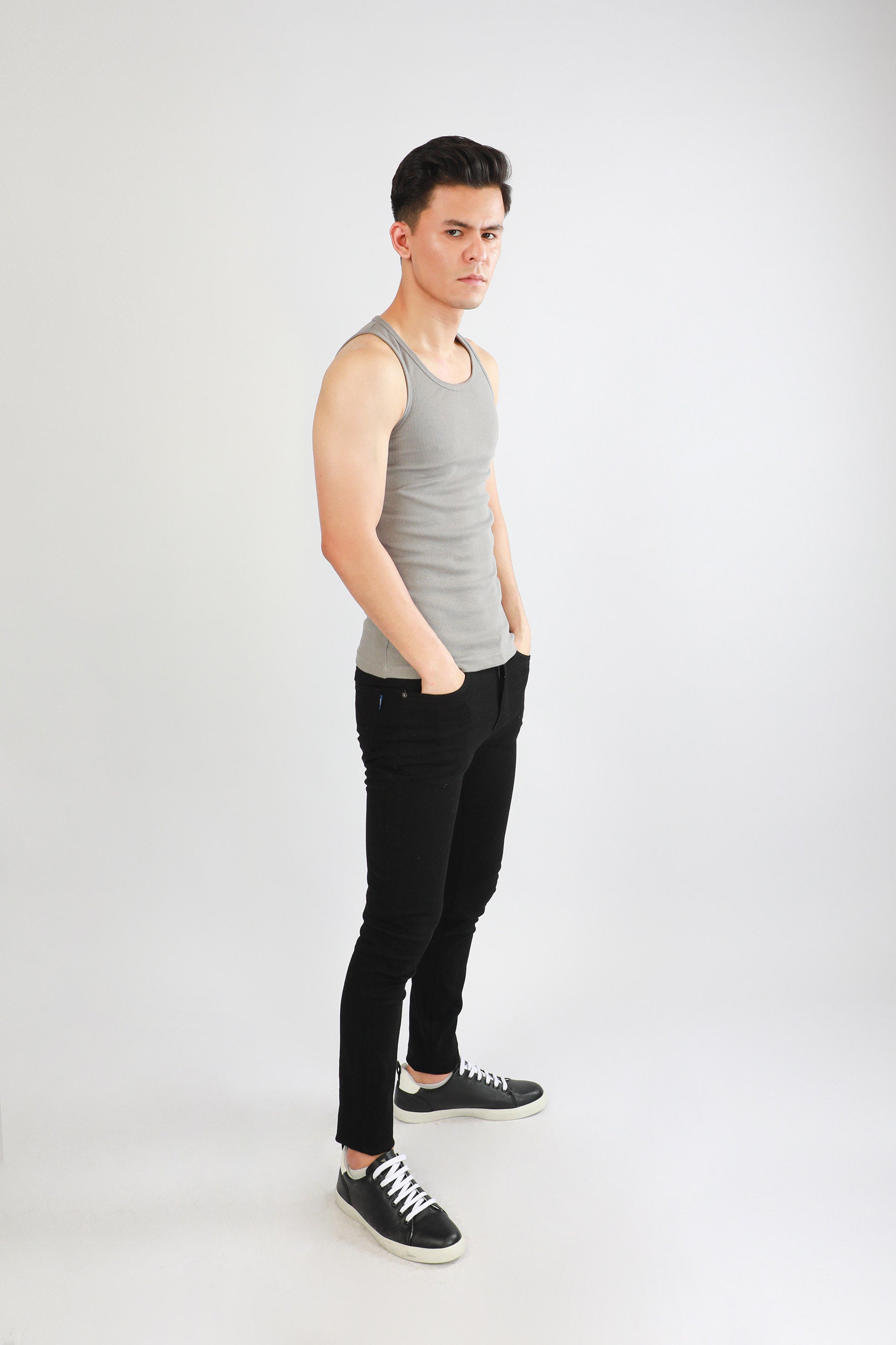 Rib Vest Grey