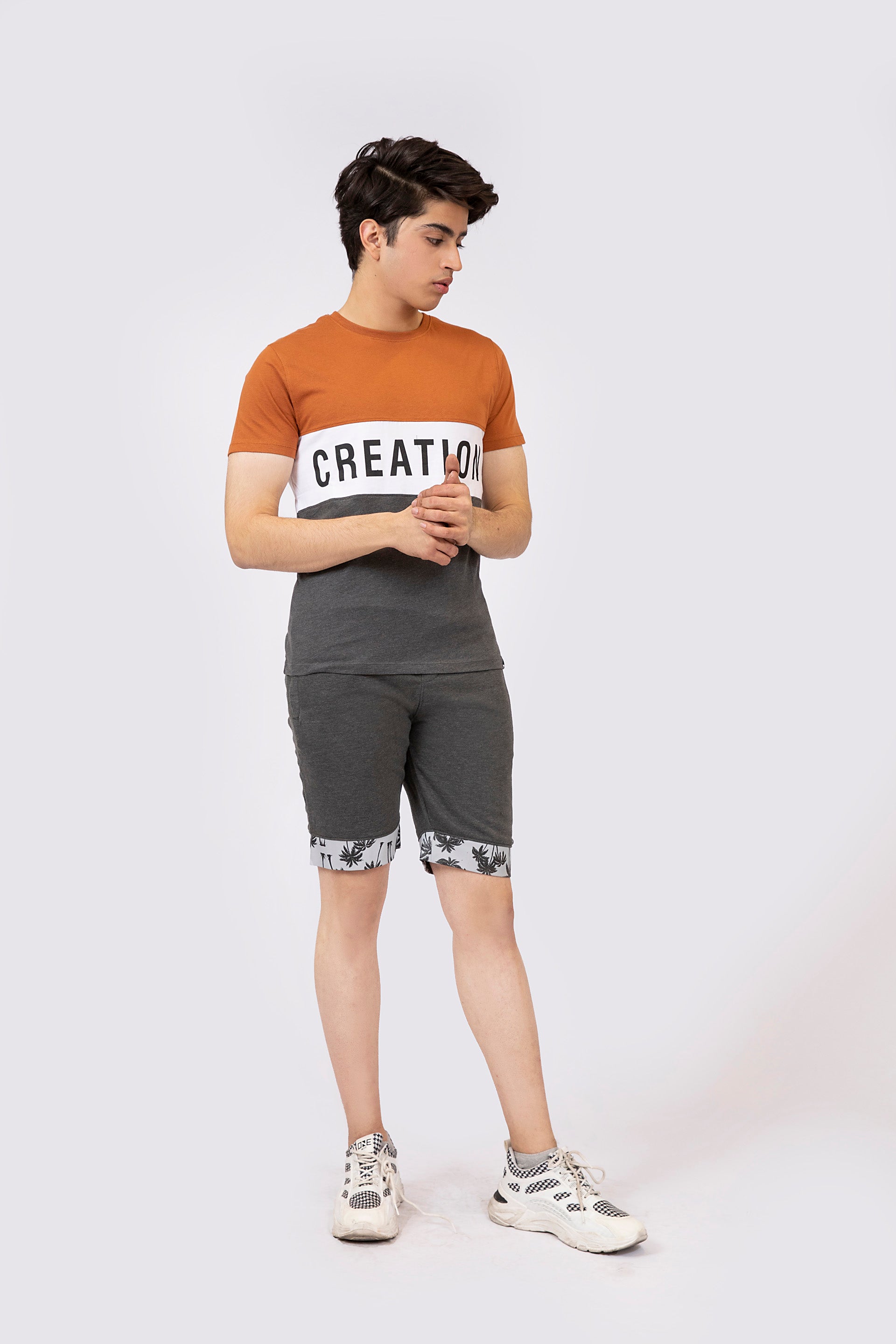 Cuffed Shorts Charcoal