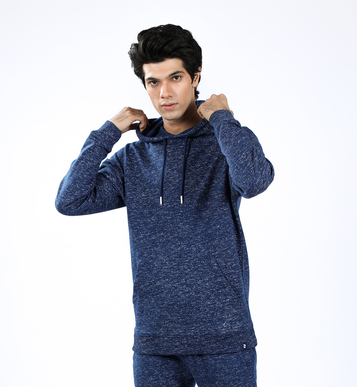 Textured Hoodie Navy