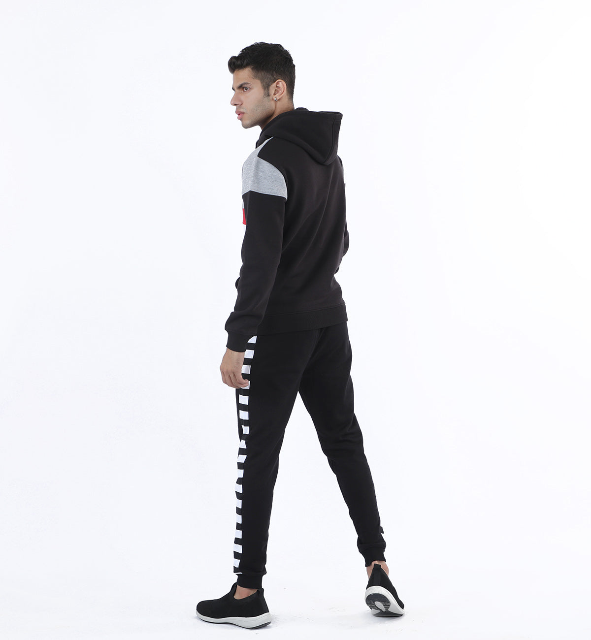 Paneled Hoodie Black/Grey