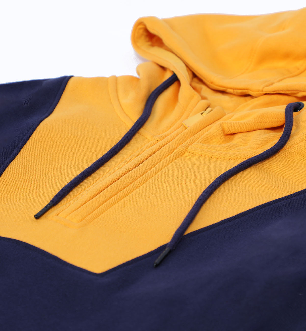 Contrasting Hoodie Navy