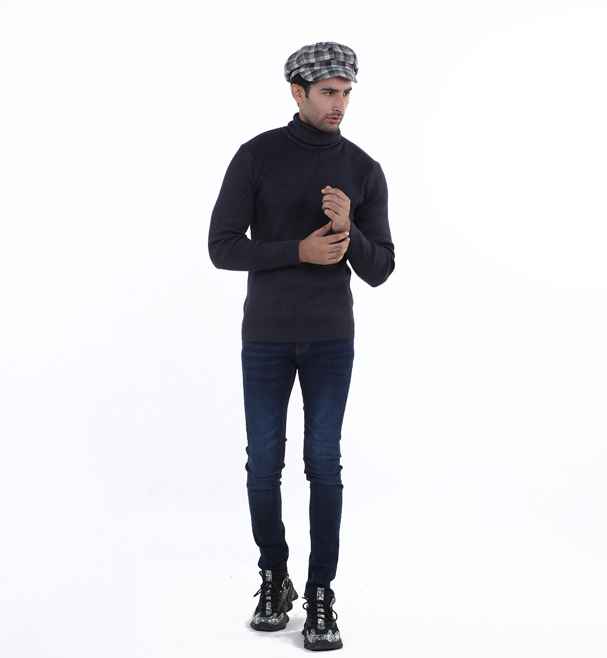 High Neck Sweater Navy