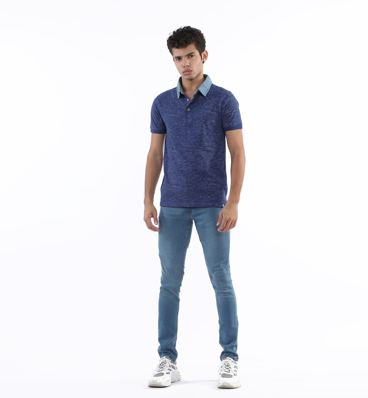 Textured Polo Indigo (7672558485655)