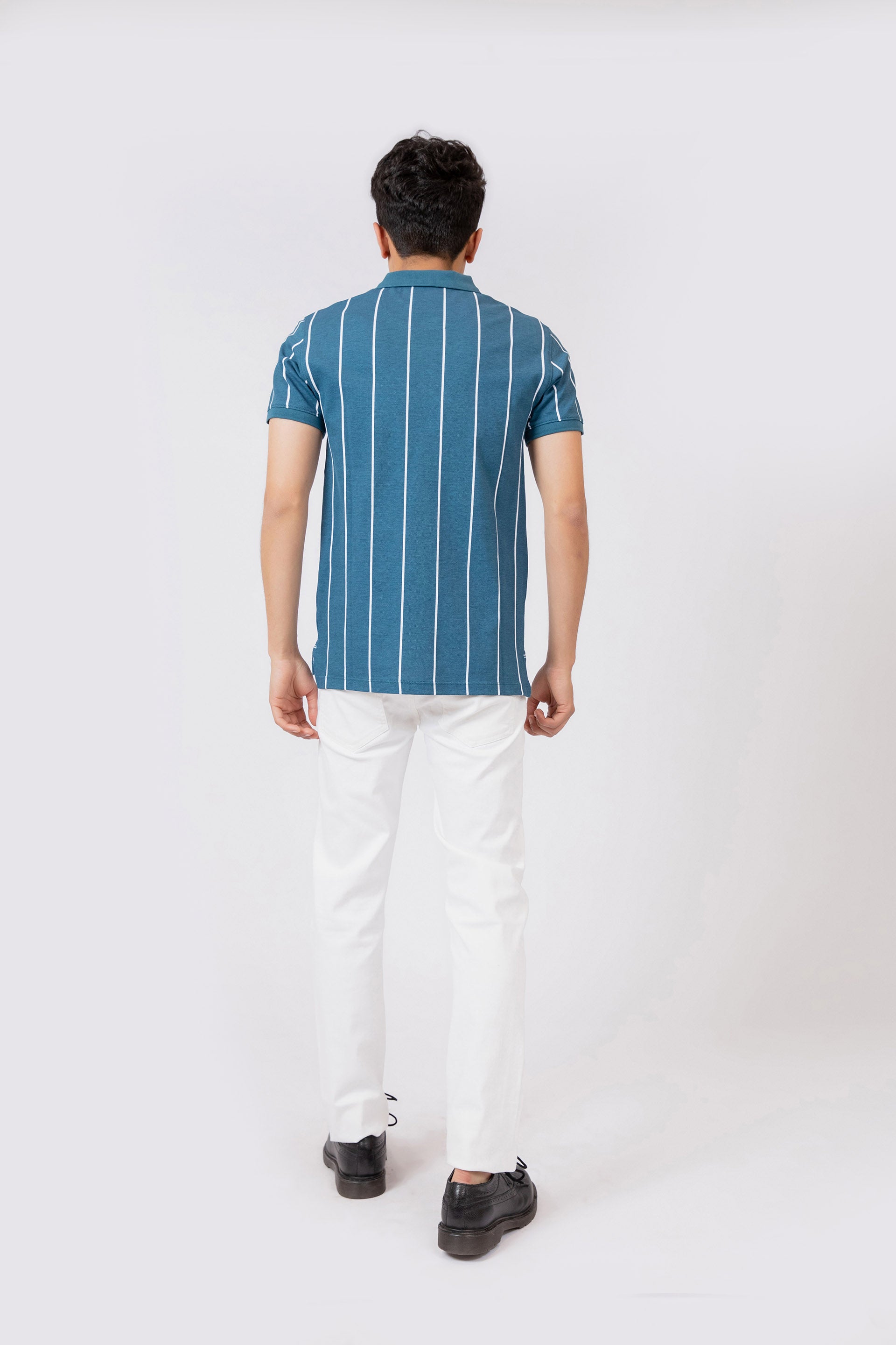 Striped Polo Teal