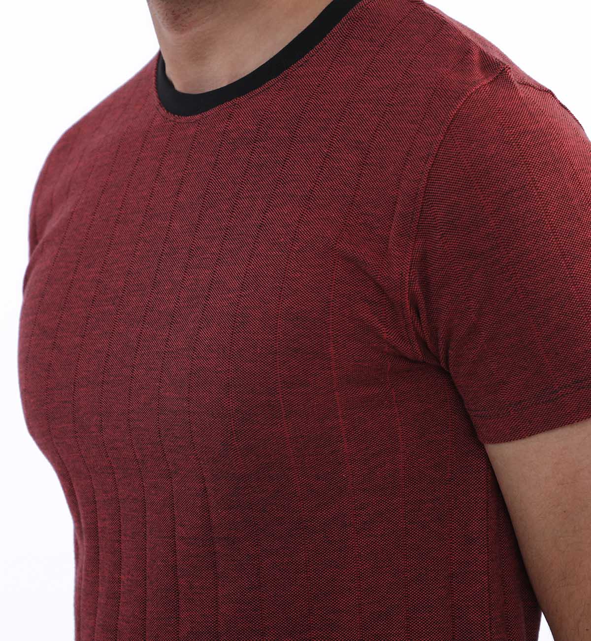 Textured Tee Maroon