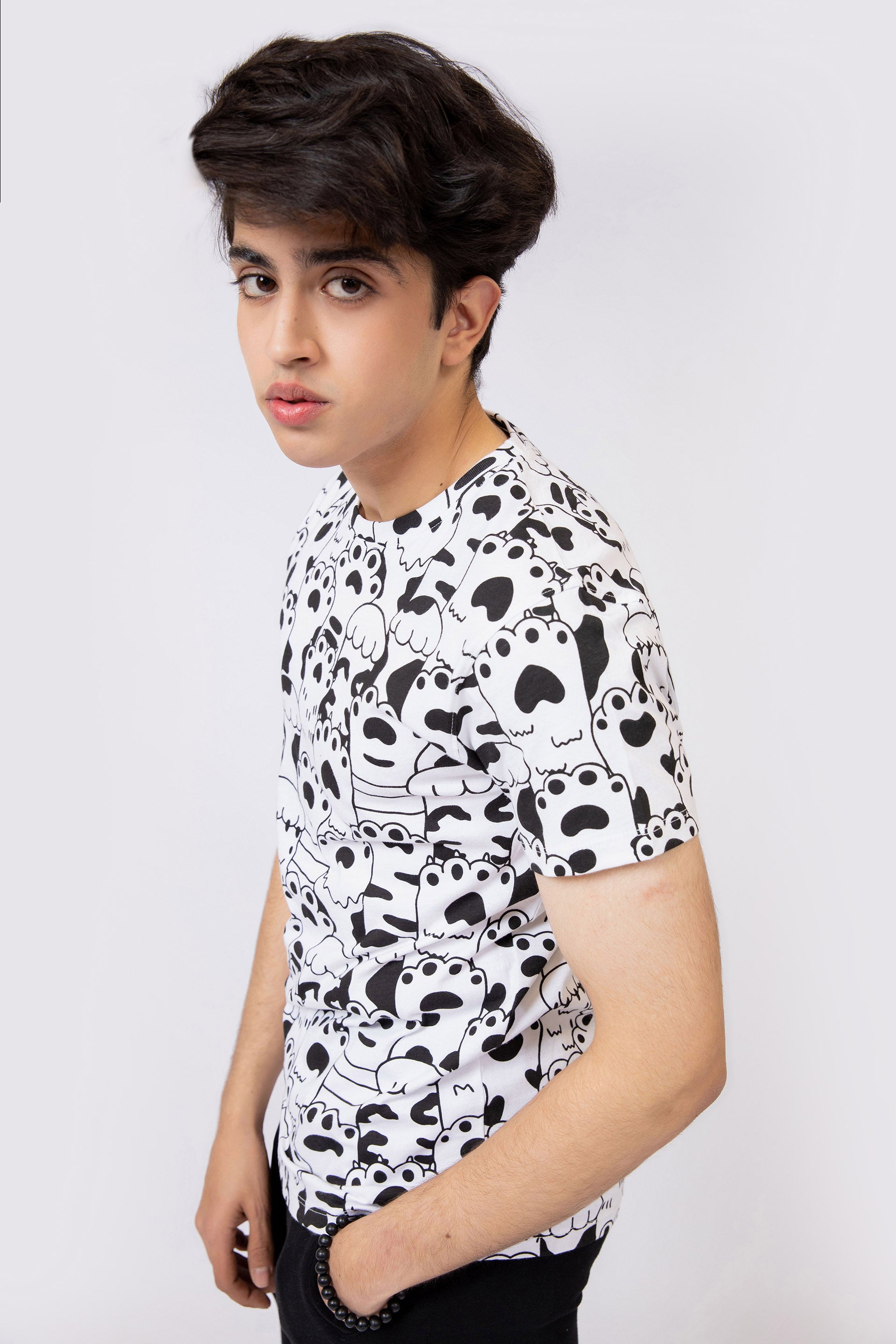 Printed Tee White/Black
