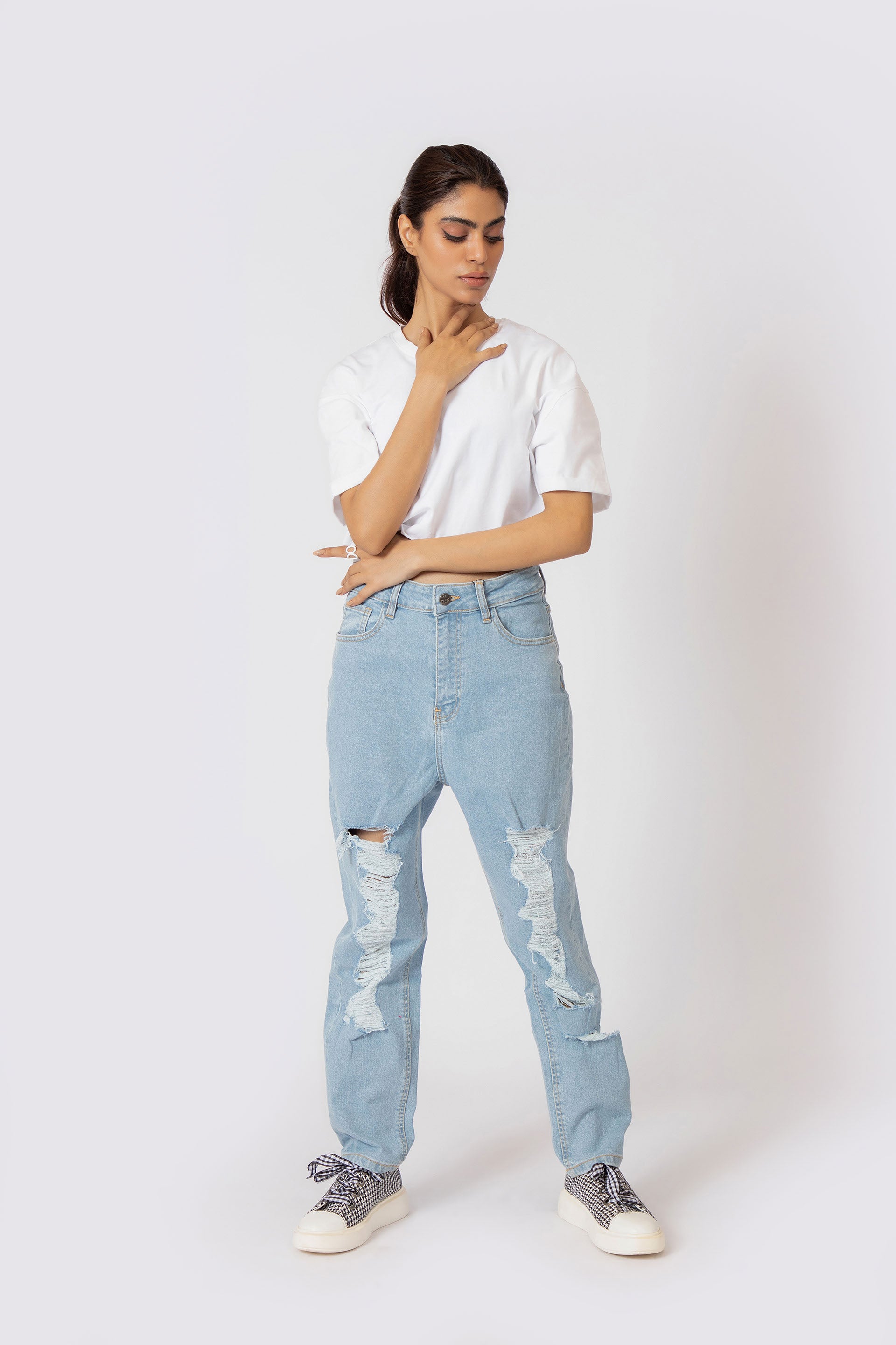 Ripped Mom Jeans Blue