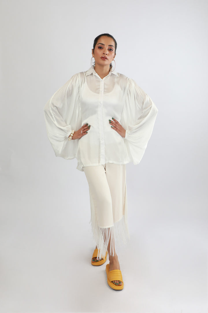 Fringed Pants Beige