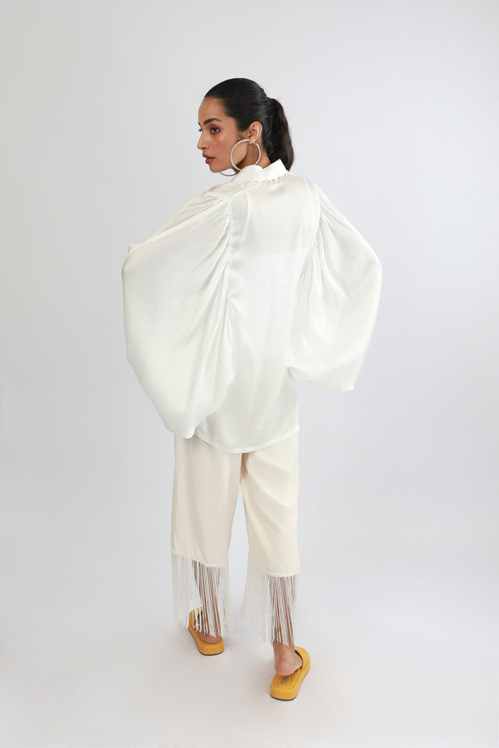 Fringed Pants Beige