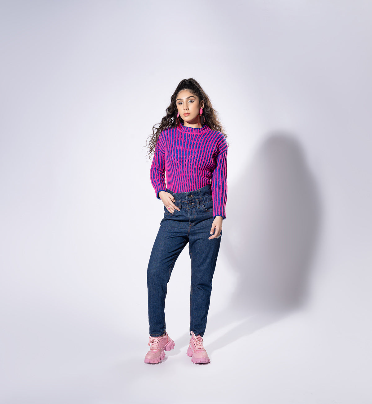 Two Toned Sweater Blue/Pink