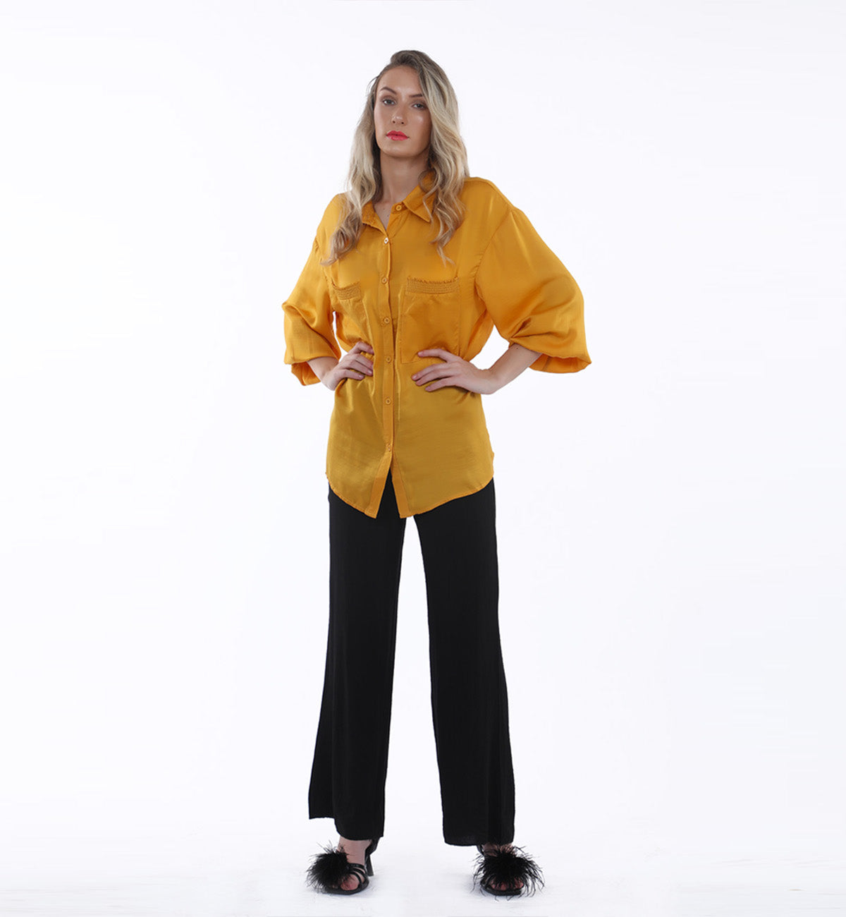 Buttoned Top Mustard (7462803636375)