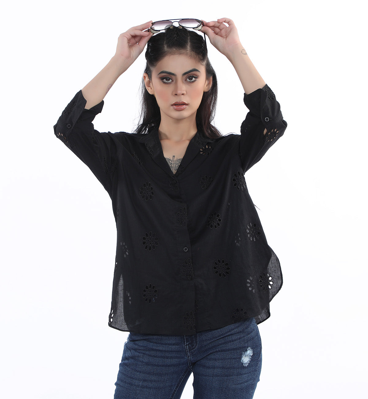 Embroidered Shirt Black