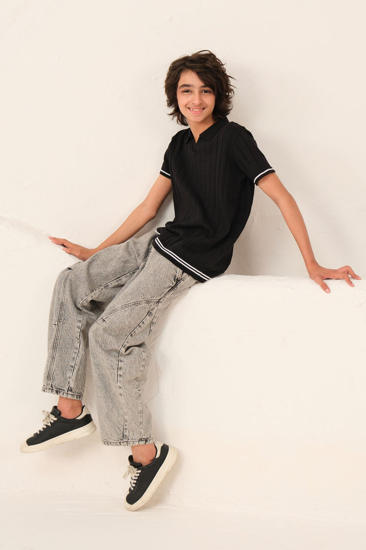 Paneled Barrel Jeans