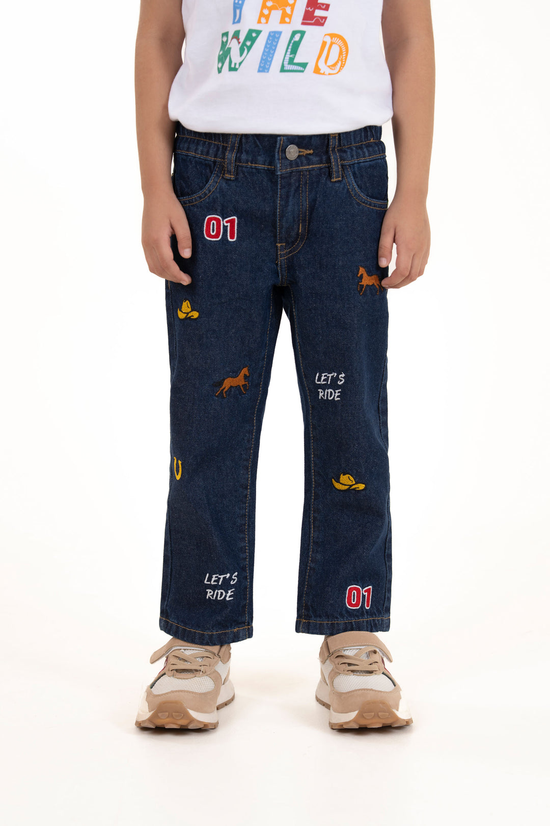 Embroidered Straight Jeans