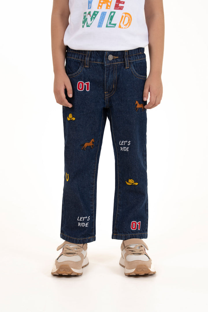 Embroidered Straight Jeans
