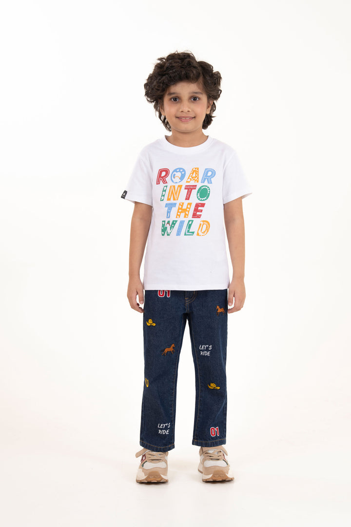 Embroidered Straight Jeans